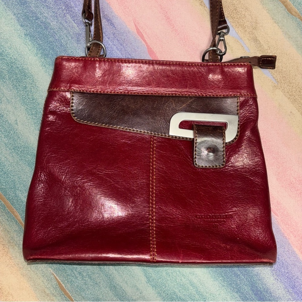 Vintage Cuoieria Fiorentina Italy red leather convertible purse back pack